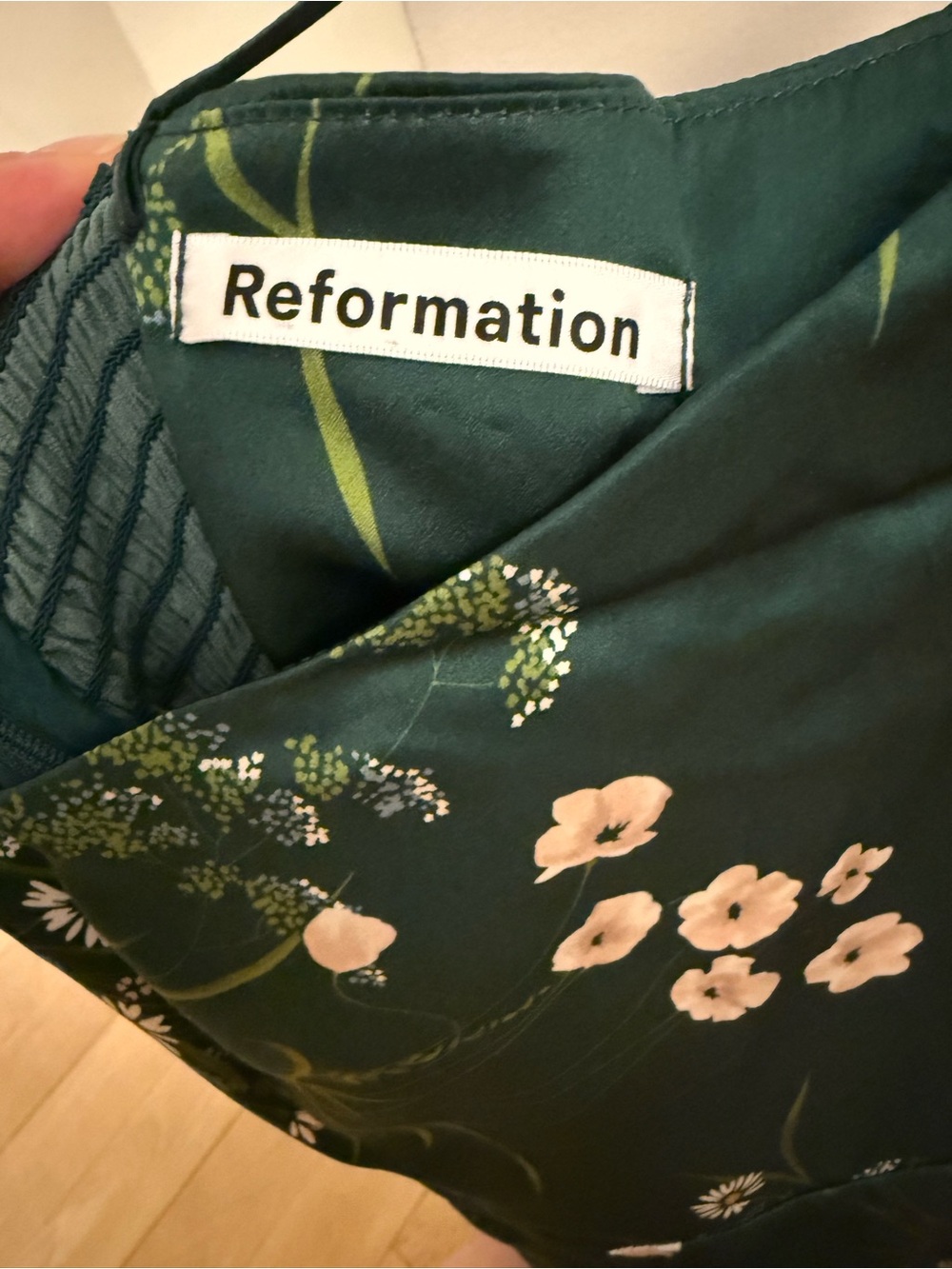 Reformation Frankie Dress in Buena (Emerald Green Floral) - Picture 5 of 5